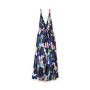 Women's multicolor satin long jumpsuit - "Némésis"