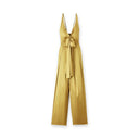 Women's long yellow satin jumpsuit - "Thémis"