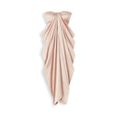 Vestido largo de mujer de raso rosa claro - "Déméter"