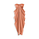 Vestido largo de mujer de raso color melocotón - "Eris"