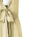 Women's long beige satin jumpsuit - "Calliope"