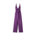 Mono largo de raso morado para mujer - "Harmonia"