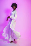 Satin white dress for women - 'Selene'