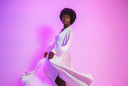 Satin white dress for women - 'Selene'