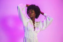 Satin white dress for women - 'Selene'