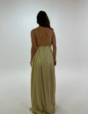 Mono largo de mujer de raso beige - "Calliope"