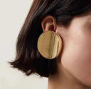 Pendientes elípticos lisos de mujer