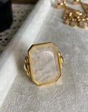 Anillo grande de cristal para mujer.