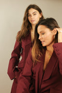 Blazer rouge bordeaux femme - "Red crossed back" Veste EVENCES 
