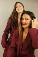 Blazer rouge bordeaux femme - "Red crossed back" Veste EVENCES 