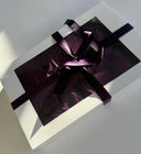 Women's long purple satin jumpsuit - "Harmonia"
