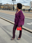 Pull femme en Alpaga - "Purple Orchid" Cardigan EVENCES 